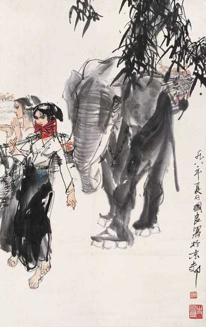 史国良 1981年作 傣族印象 立轴